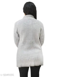 Soft wool, long-sleeved cardigan. Solid design, luxury Indian handmade woolen garment