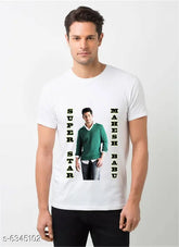 High-quality Selena Men's t-shirt, printed net design on short sleeves, India-made, size M for 38" chest and 26" length