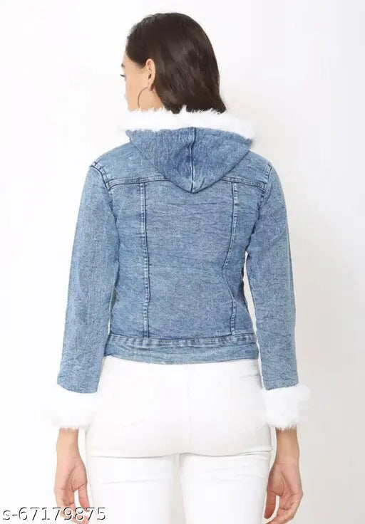 Denim hoodie, solid-colored MeetNEX hoodie with long sleeves, one unit available in sizes S-XL from India