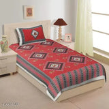 Stylish cotton 90x60 single bedsheet - 160 thread count, India-made, ideal for modern bedrooms