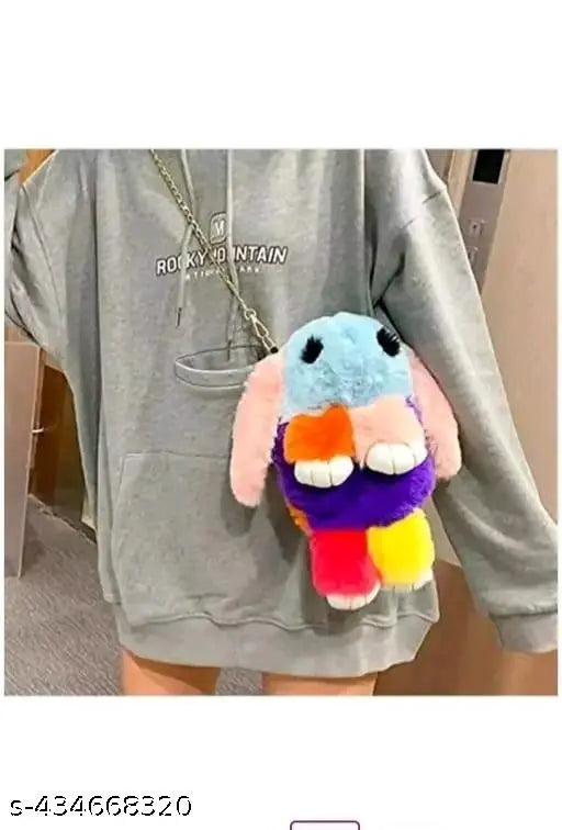 New stylish fabric sling bag, free size, self-design net, for girls and women, India