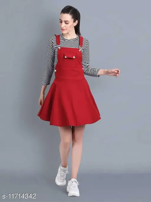 Cotton blend solid dungaree jumpsuit, comfortable and sensational for women's fashion, three-quarter sleeves style