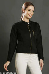Brown leather BORFI jacket, solid pattern, long sleeves for size S-XL or free size