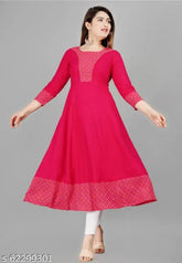 Rayon Anarkali suit for women - Trendy, comfortable, Indian-crafted rayon ensemble