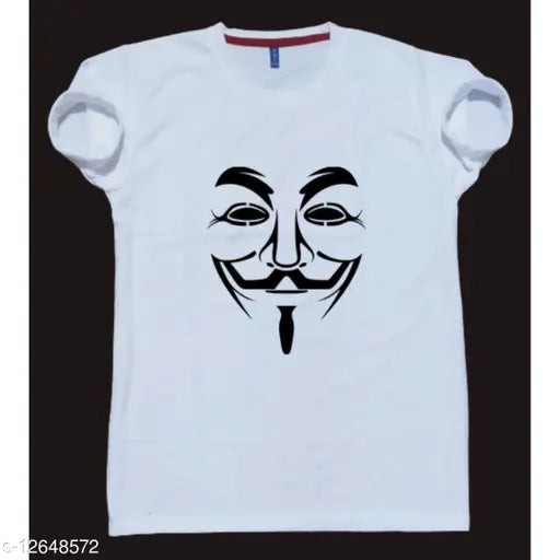 Classic cotton blend men's t-shirt, short sleeves with printed design. M size (38in chest, 27in length). Made in India