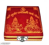 Red brass Shri Dhanlaxmi Kuber Yantra - Indian god idol symbolizing wealth and prosperity