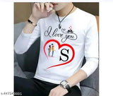 S Name polyester long sleeve men's printed t-shirt with 'I Love You', Made in India