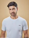 Black/white/brown polyester casual t-shirts by Vestor Blooms, short sleeves, perfect for men's everyday wear