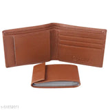 Brown faux leather men's wallet, durable design for maximum needs with secret compartments