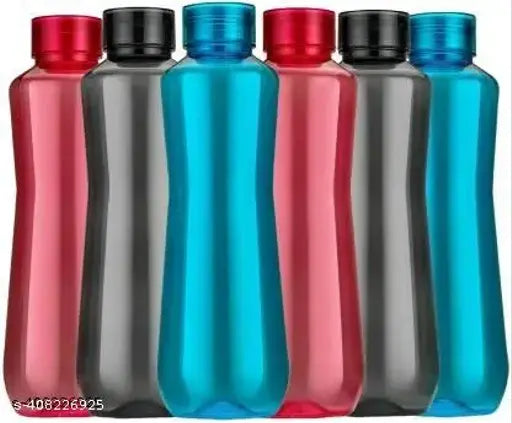 Multi-color, leak-proof 1000ml fridge water bottle for school, college, office - BIS certified, pack of 6