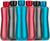 Multi-color, leak-proof 1000ml fridge water bottle for school, college, office - BIS certified, pack of 6