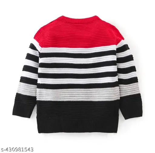 Woolen striped pullover sweater for kids (pack of 1), soft and cozy design for toddler boys & girls aged 2-12 years