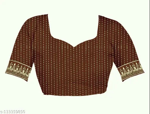 Vichitra coffee-colored silk saree with jacquard embroidery and fensi lace, perfect for formal wear