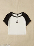 Cotton Raglan Panda T-shirt, short sleeve, printed design for casual wear, available in various sizes from XS to XXXL