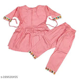 Embellished rayon kid's dress, pack of 2 in three-quarter sleeves - various sizes from 1-2 years to 4-5 years