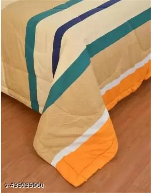 Vibrant cartoon geometric printed, ultra-soft glace cotton single bed blanket, India origin