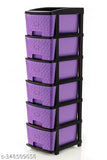 New purple plastic drawer organizer, 6-layer design with quality-assured stone accents