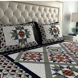 Pure cotton double bedsize bedsheet & 4 matching pillow covers, vibrant Jaipuri print for a summers sleep