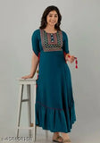 Blue rayon Amrela blouse with three-quarter sleeves, solid color, various sizes available from M to 6XL