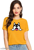 Stylish dog-printed cotton t-shirt for women & girls (Pack 1), Indian export