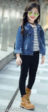 Denim D Ruff Jacket Girls, dyed/washed long sleeve style for girls aged 2-8 years, origin India