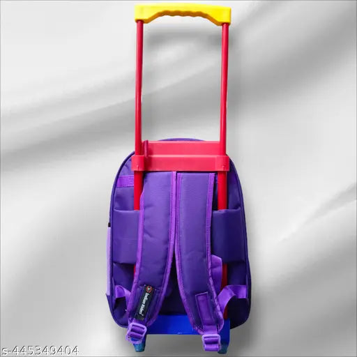 Purple waterproof school trolley bag with pencil pouch (Indian Riders SEA GIRL), durable polyester, 3 compartments, 40 L, suitable for kids aged 2-8 years