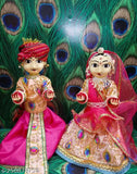 Wooden Gangaur idol figurine from Ginnihandicrafts, 5.5" x 13" in size, Indian handcrafted religious figure