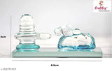 Multicolor crystal Shivling Nandi Statue Idol for pooja room or car dashboard, handcrafted with blow air technique, 30g, 4.5cm x 3.5cm x 1.5cm