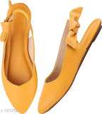 Synthetic point bow belliie for casual wear, solid pattern and slip-on fastening. Colors: Ind-3, Ind-4, Ind-5, Ind-6, Ind-7, Ind-8, Ind-9 (Made in India)