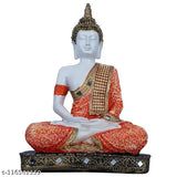 Multicolor meditating Lord Buddha statue (10cm x 17cm x 22cm), handcrafted in India