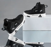 White mesh BUMRAH 1 BK boys shoes with lace-up fastening and padded soles - premium quality comfortable footwear for kids aged 4-12 years old, made in India