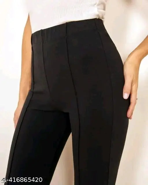Cotton blend trendy retro women's and girls pants in solid colors, perfect for casual or gym wear