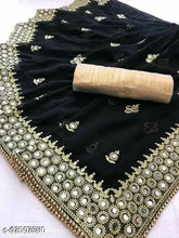 Georgette Shashi mirror-embellished saree with separate dupion silk blouse, Indian fashion statement