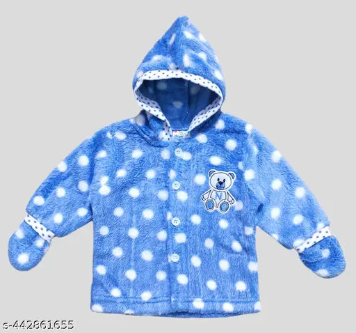 Sky Blue premium quality baby boy sweater set with hood, cozy socks, and mittens - perfect for chilly months. Adorable winter wear for kids, gentle on skin
