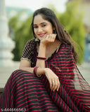 Pink Georgette Anarkali Gown with Dupatta, embroidered fox fabric for casual dressing