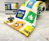 Blue car print reversible cotton comforter, soft & all-season use for kids (90x60 inches), ideal for bedroom interiors