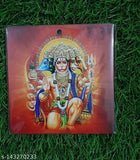 Wooden Panchmukhi Hanuman Ji Frame, intricately crafted Indian idol art, 4x4 inches
