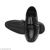 Synthetic leather formal shoes for boys, textured net pattern, slip-on style from K FOOTLANCE KIDS, ideal for sizes 2.5-12 years