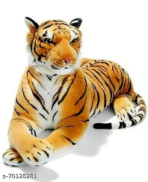 Soft poly cotton plush bull dog & tiger toys, multicolor, perfect for kids' birthdays or special occasions (30 cm)