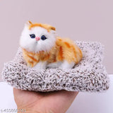 Cute sleeping cat pet toy (ABS), activated carbon-infused, versatile car & home decor