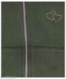 OGreen fleece sweatshirt for girls, cotton blend with printed net pattern, warm and cozy winter wear