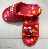 Orange EVA slipper with cartoon smiley pattern for kids (18-4 years), made in India