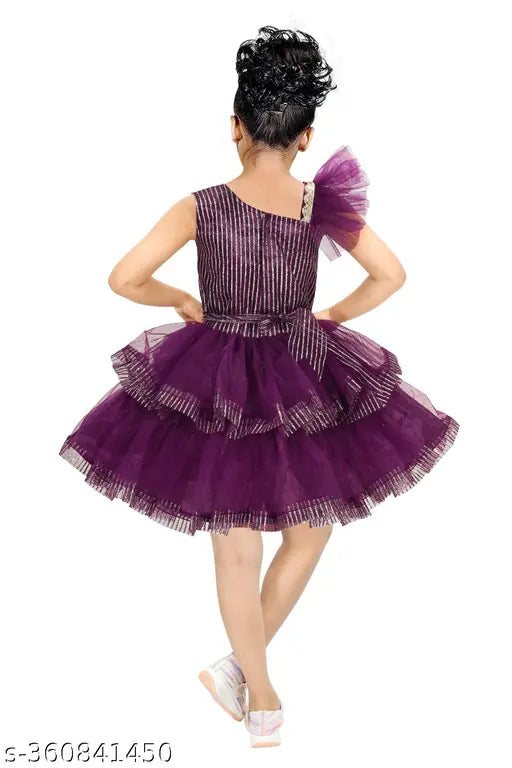 Embellished net frock for girls, sleeveless party wear in various sizes (2-3yrs - 11-12yrs), made in India