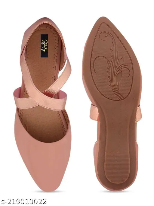 Synthetic pink bellies, comfortable slip-on ballerinas from Stylestry India