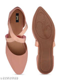 Synthetic pink bellies, comfortable slip-on ballerinas from Stylestry India
