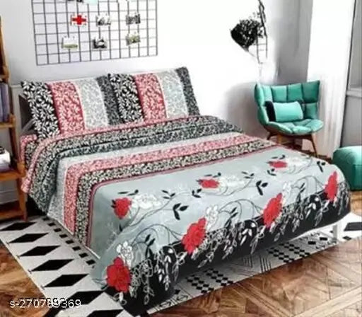 140 TC Polycotton Double Floral Bedsheet (3-Pack), soft, skin-friendly, summer-ready flat sheets from Jadim Enterprises Trading (India)