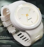 Adjustable cotton baseball cap, white round dial with self-design pattern, silicon strap, for men & boys. (Color: White, Material: Cotton, Type: Baseball Cap, Size: L)