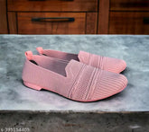 Stylish pink ZARA2 bellies canvas ballerinas for women - embellished, slip-on, breathable lining, anti-skid, comfortable, versatile footwear