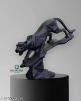Black resin Black Panther Feng Shui figurine for home decor, 7.5 inch height