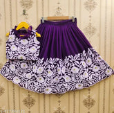 Embroidered Georgette Chaniya Choli for Kids, Indian fashion in sleeveless design (2-3yrs, 3-4yrs, etc.)